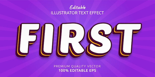 First Editable  Text Style Effect