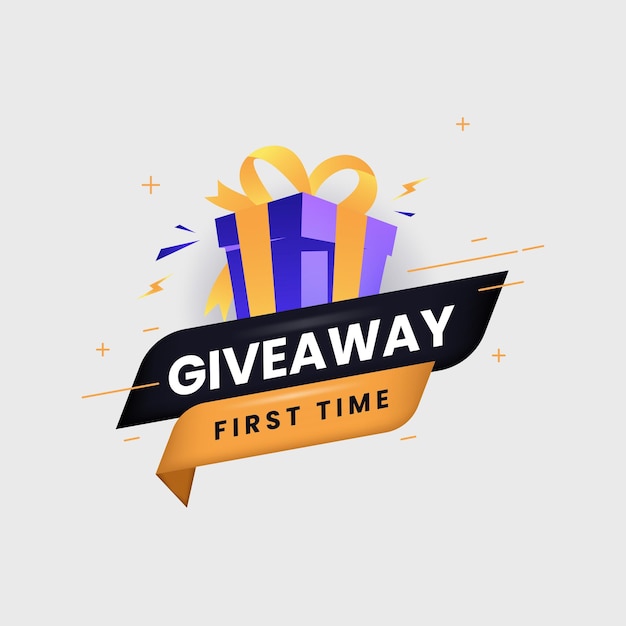 first giveaway for social media contest design concept