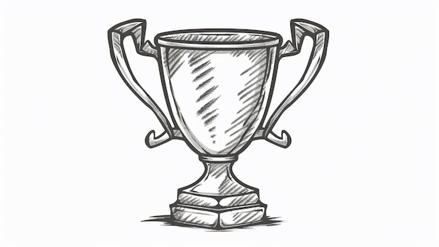 Vector first place winner cup vector illustration handdrawn