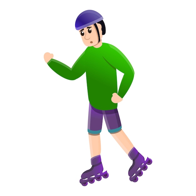 First ride inline skates icon Cartoon of first ride inline skates vector icon for web design isolated on white background