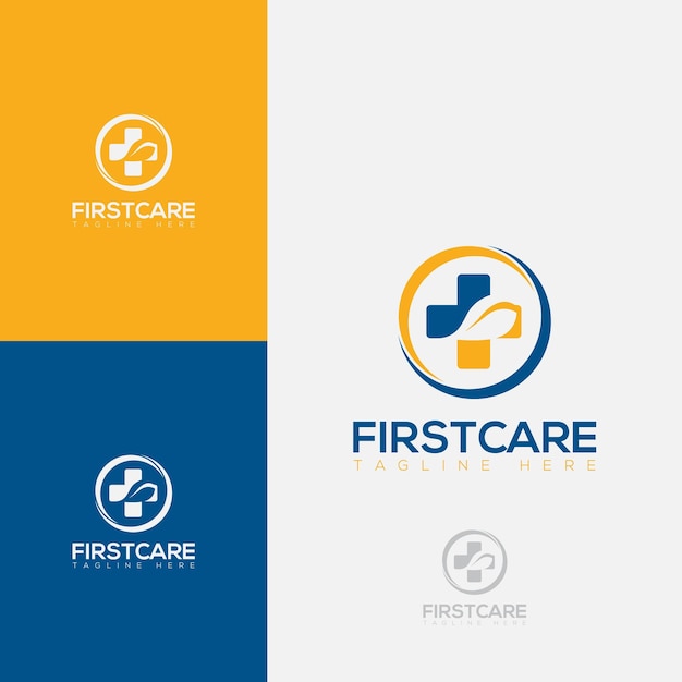 firstcare medical Logo Symbol. pharmacy Logo Design Flat Vector Template Element