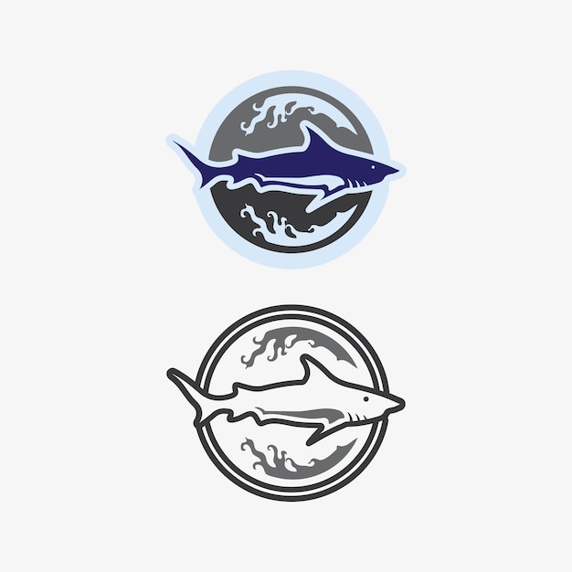 Fish abstract icon design logo templateCreative vector symbol of fishing club or online shop