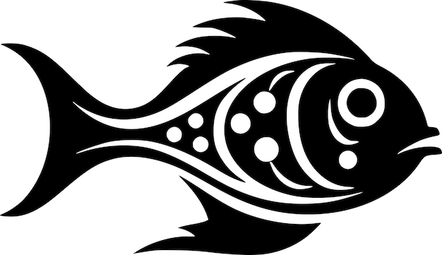 Fish Black and White Vector illustration