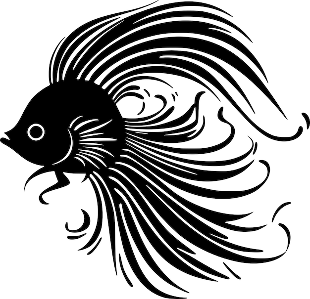 Fish Black and White Vector illustration