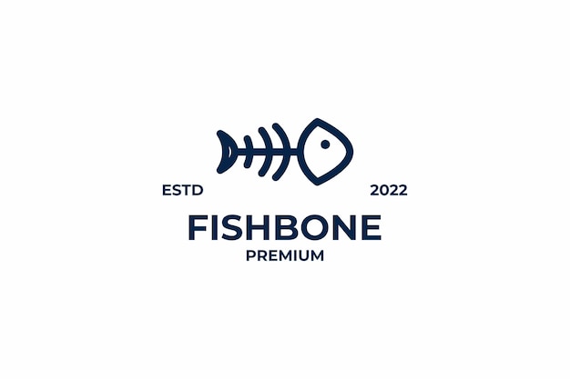 Fish bone logo design template