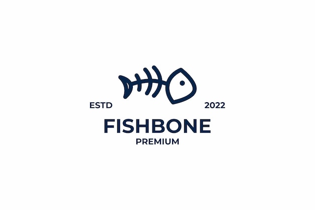 Fish bone logo design template