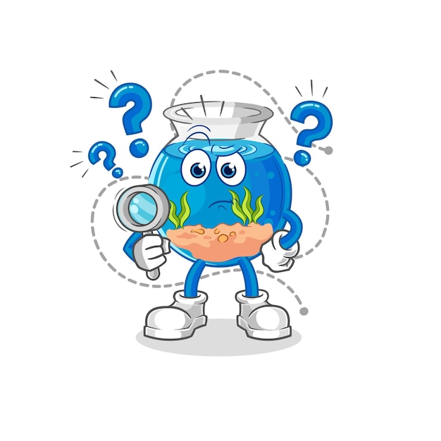 Vector fish bowl searching illustration character vector