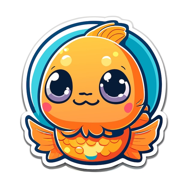 Fish cartoon character sticker