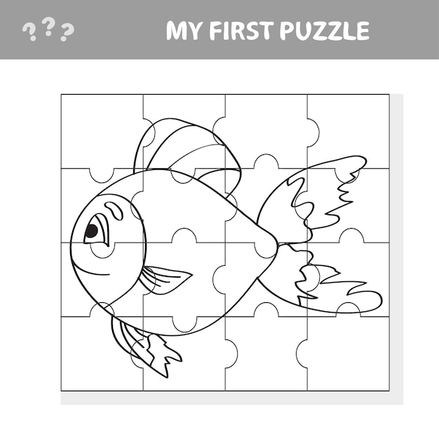 Fish in cartoon style education game for the development of children