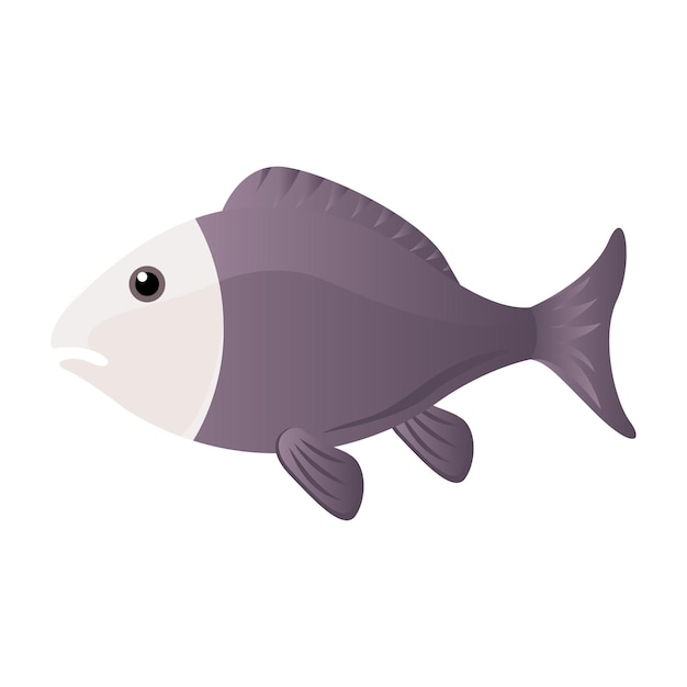 Fish cartoon vector illustration isolated object