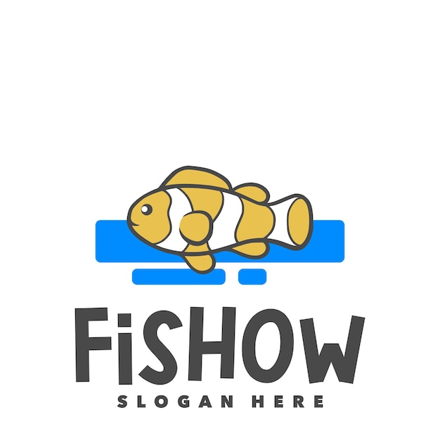 Fish clown cartoon mascot logo