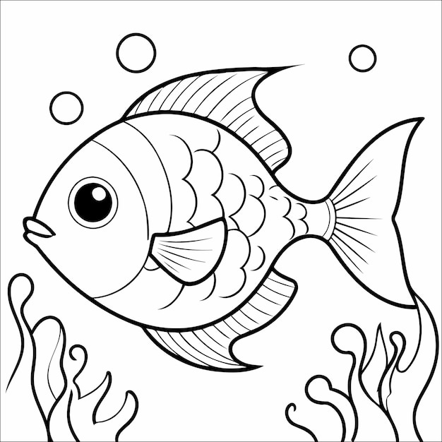 Fish Coloring Book Drawing For Kids