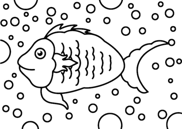 Fish Coloring book for educational kids