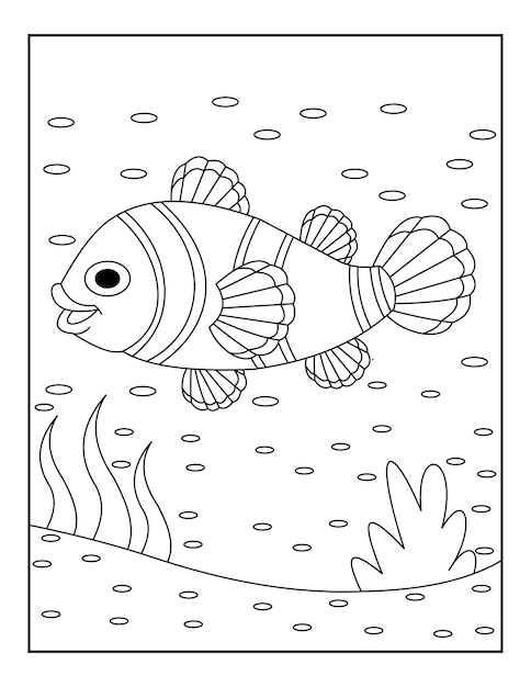 Fish coloring pages for kids