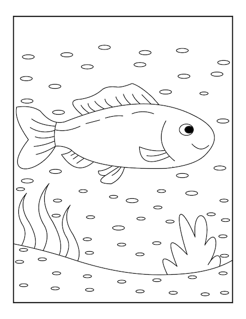 Fish coloring pages for kids