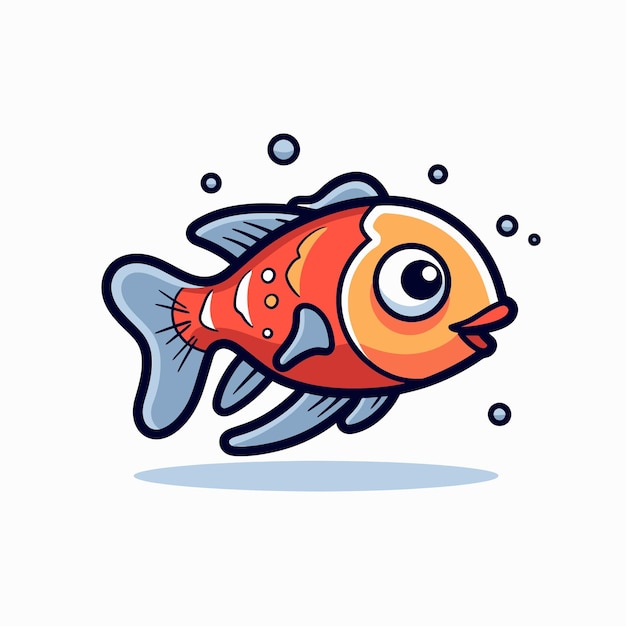 Fish cute vector