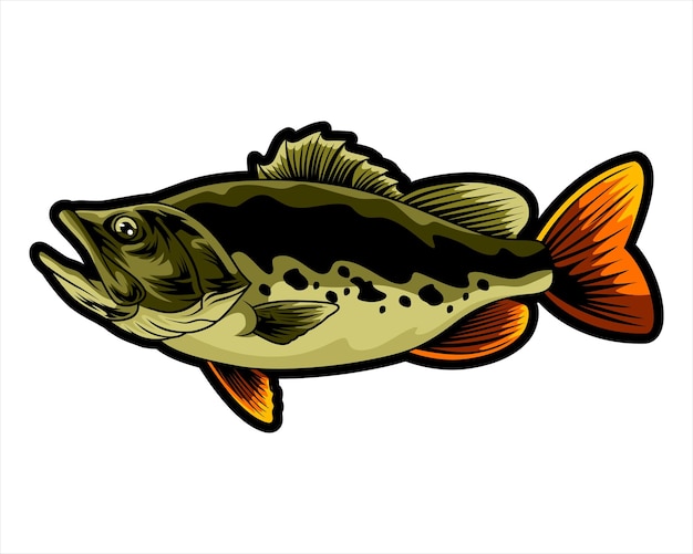 Fish Design Illustration can be used for mascot logo apparel and moreEditable DesignPrint