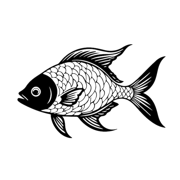 a fish drawing with a fish face and a fish on the bottom