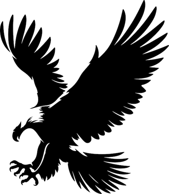 Fish Eagle shilhotte vector white background