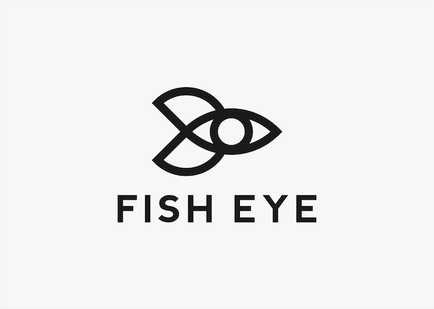 fish eye logo design vector silhouette illustration