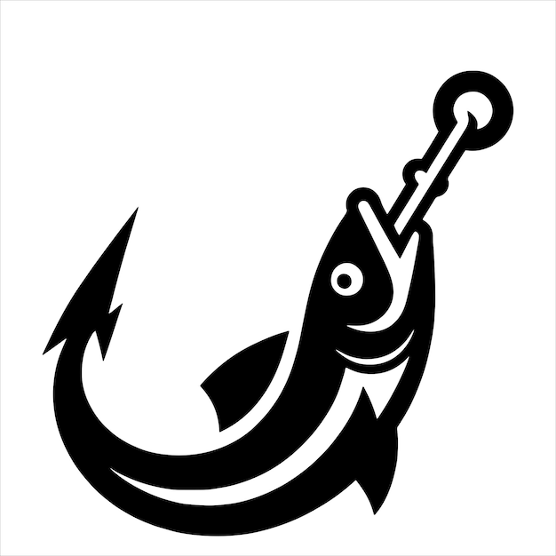 Fish and fishing hook svg