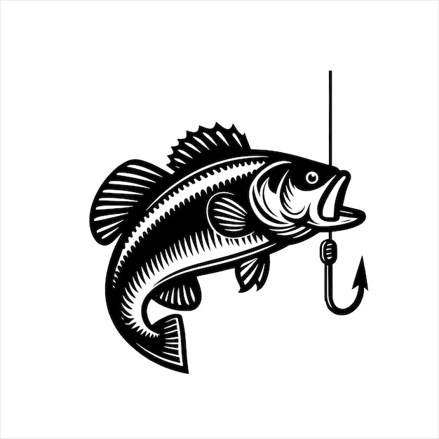 Fish and fishing hook svg