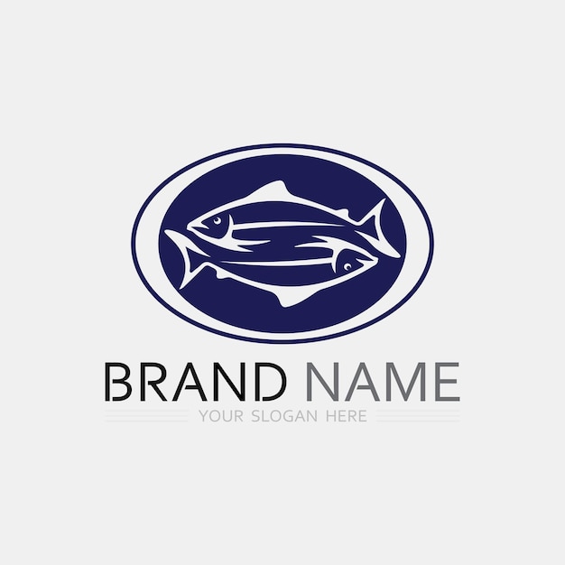 Vector fish and fishing logo aquatic design animal vector illustration