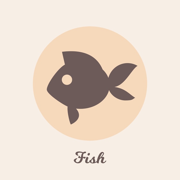 Fish flat icon design, logo symbol element