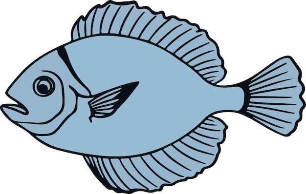 Vector a fish head with a blue background