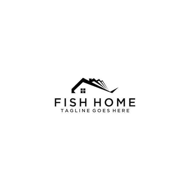 fish and home creative logo sign design