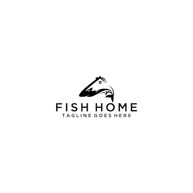 fish and home creative logo sign design