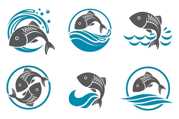 fish icon set