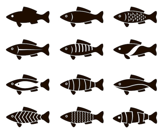 fish icon set