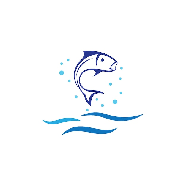 Fish Jump Logo And symbol vector