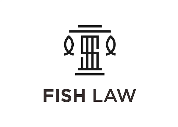 fish law logo design vector illustration