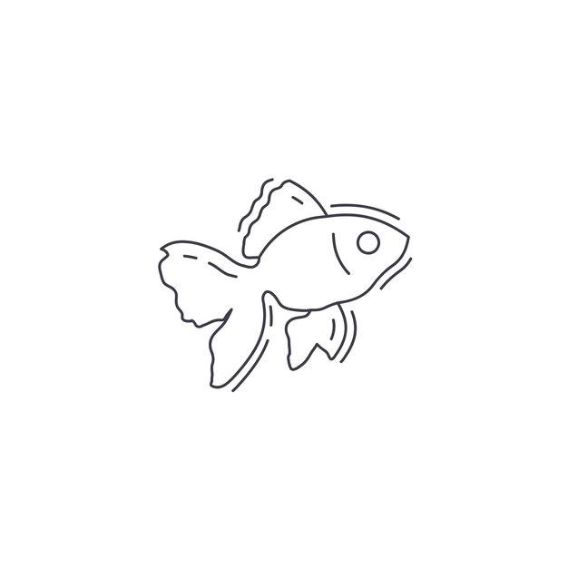 Vector fish line icon exotic fish thin line icon