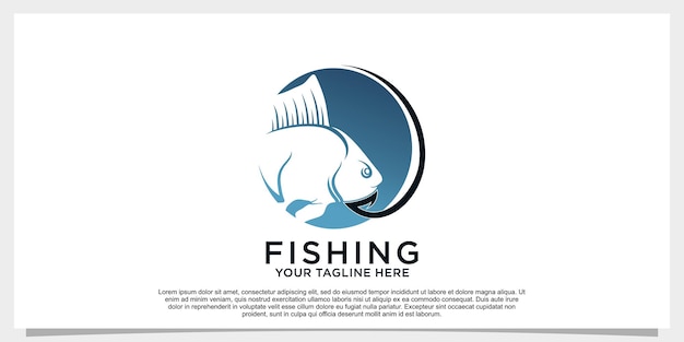 Fish logo design simple concept unique Premium Vector