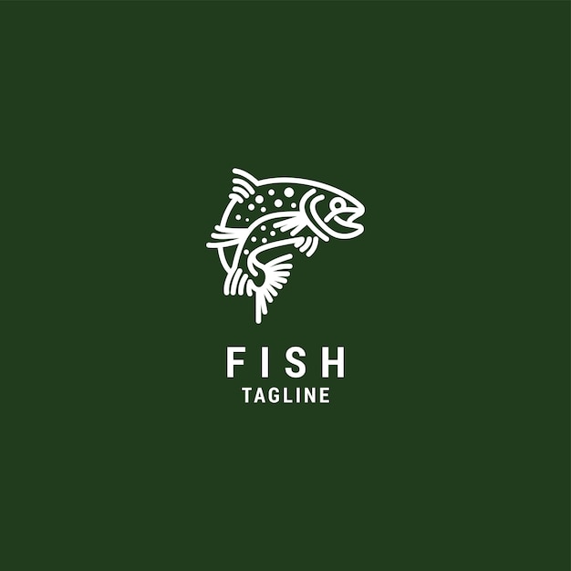 Fish logo icon design template luxury premium vector