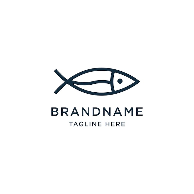 Fish Logo Icon Design Template Vector Seafood Restaurant Sea Fresh Modern Simple Line Vector