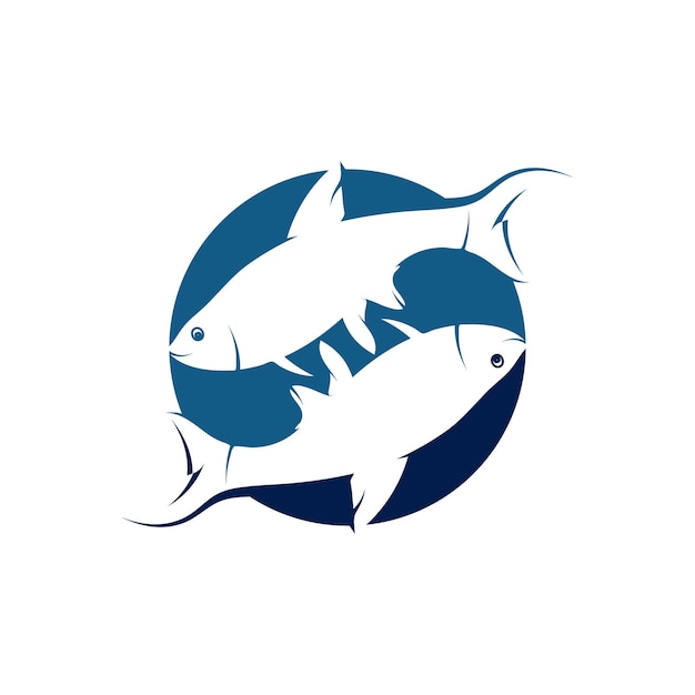 Fish logo icon template creative