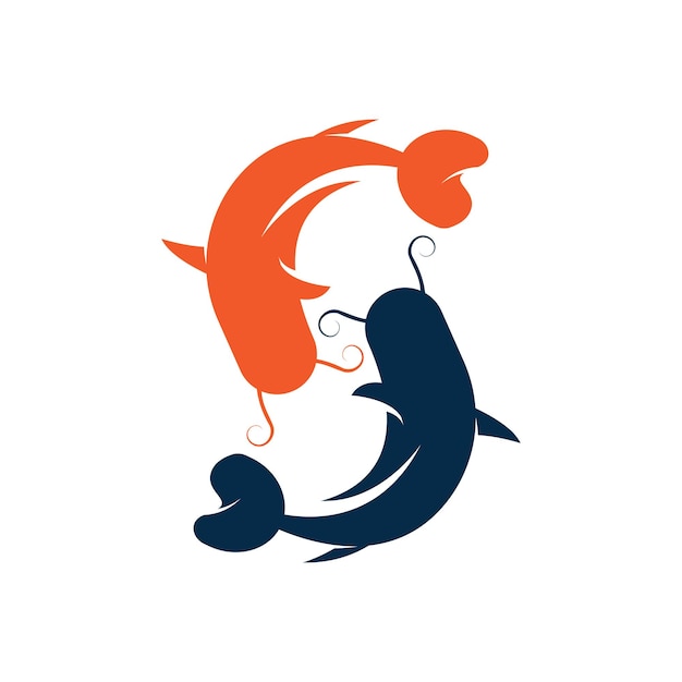 Fish logo icon template creative