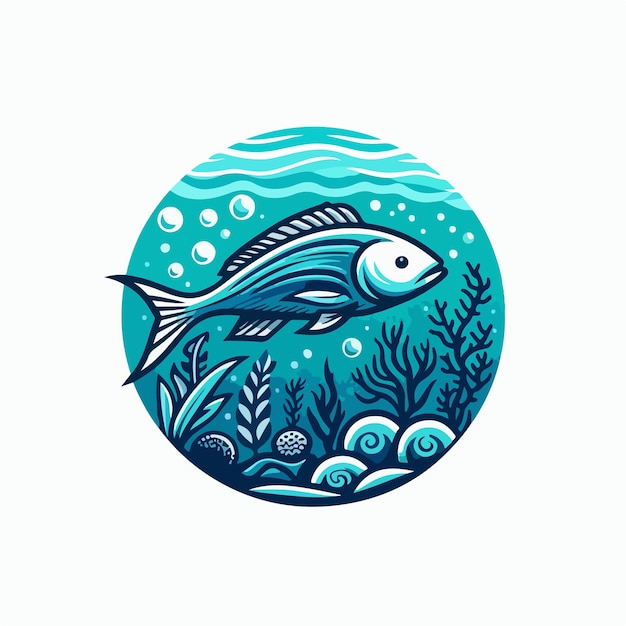 Vector fish logo illustration