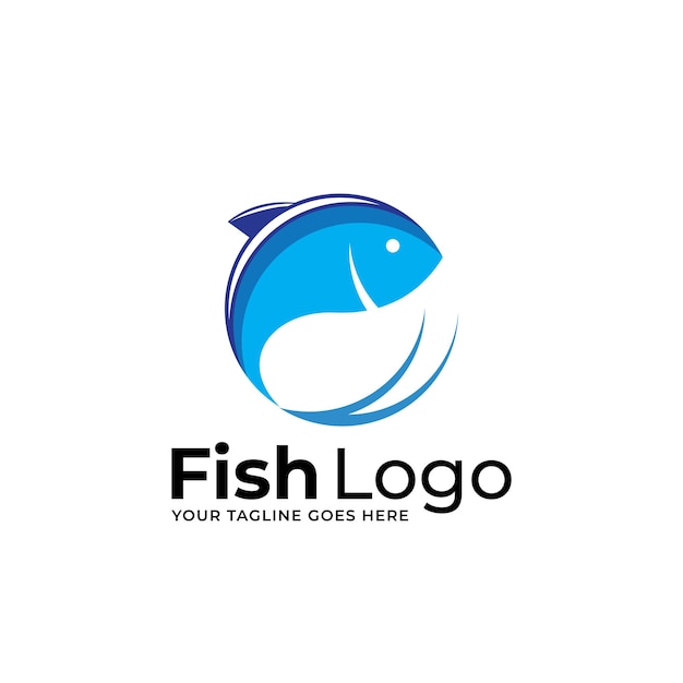 Fish logo template Creative vector symbol of fishing club or online