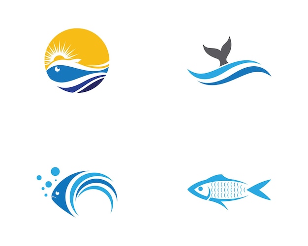 Fish logo template vector icon