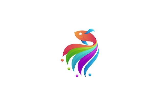 Fish logo with colorful gradations