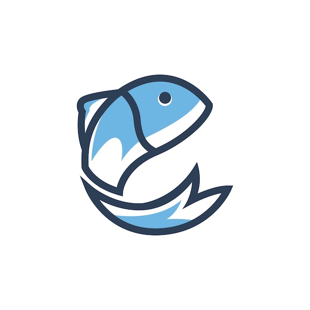 Fish logo with stylish concept vector illustration for product service and your company