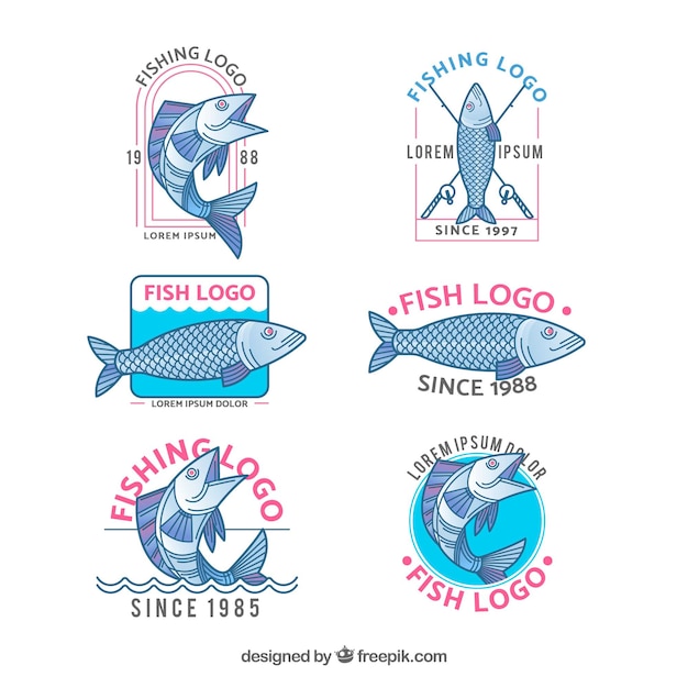 Fish logos collection for companies branding