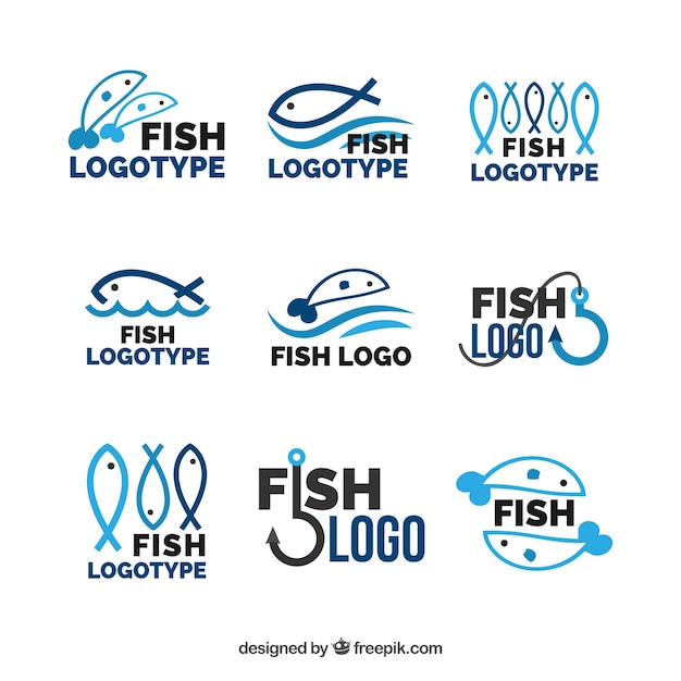 Fish logos collection for companies branding