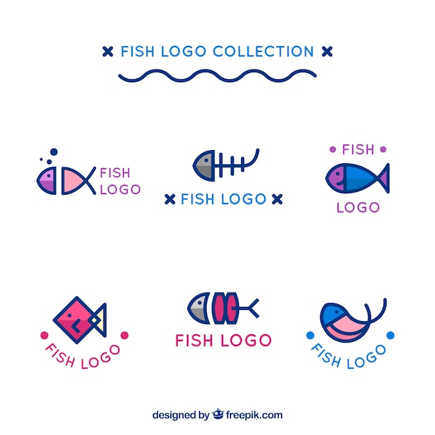 Fish logos collection for companies branding