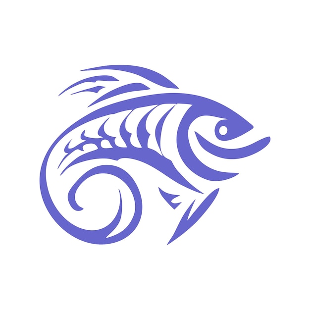 Fish monogram logo 7